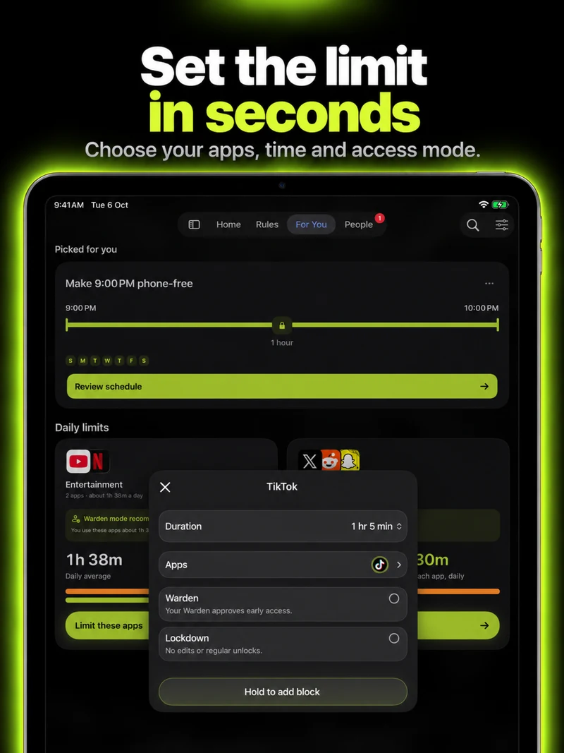 Prepared iPad showing Warden app and access-mode selection