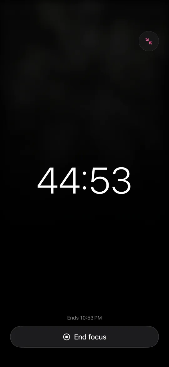 A digital detox running on iPhone, counting down to its end