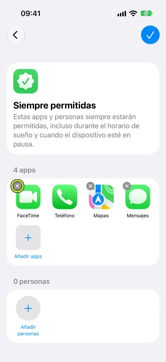 Siempre permitidas en modo de edición, con los botones de eliminar en las apps