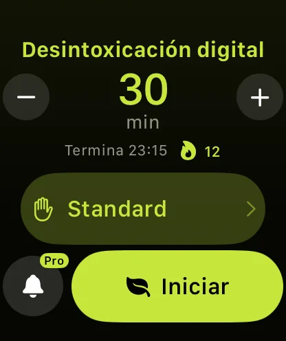 Warden en el Apple Watch con una desintoxicación digital de 30 minutos lista para empezar