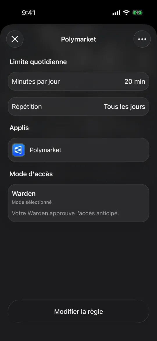 Une limite quotidienne Warden pour Polymarket