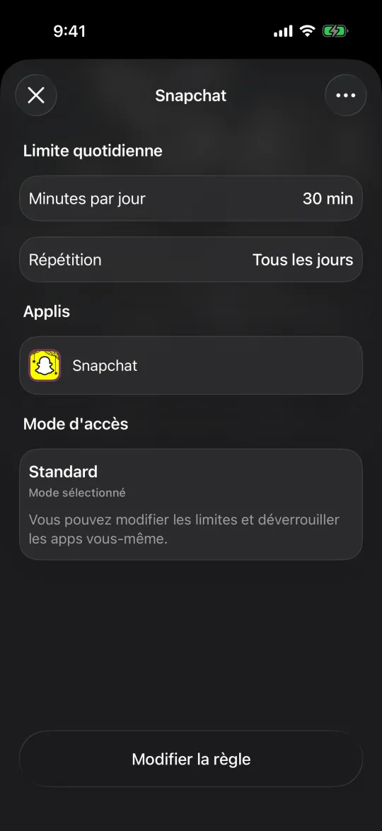 Une limite quotidienne Warden pour Snapchat