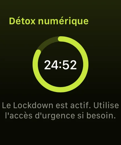 Une détox en Lockdown sur Apple Watch, impossible à arrêter plus tôt