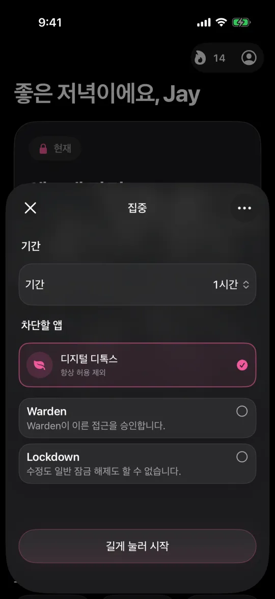 ‘항상 허용’을 제외한 모든 앱을 차단하는 디지털 디톡스를 iPhone에서 시작하는 화면